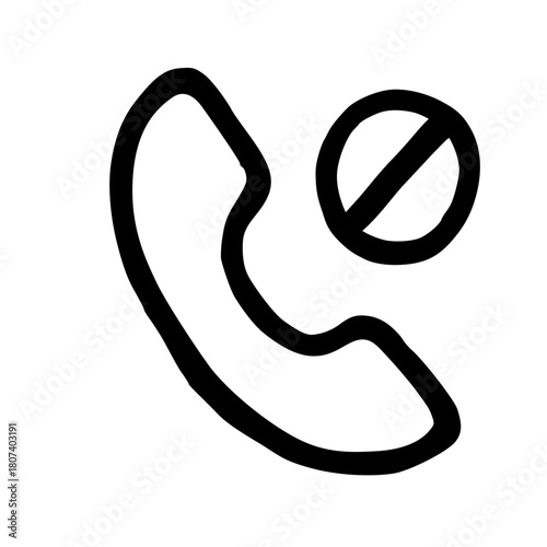 Call Error Forbidden Prohibited Warning Not No Doodle Icon Vector