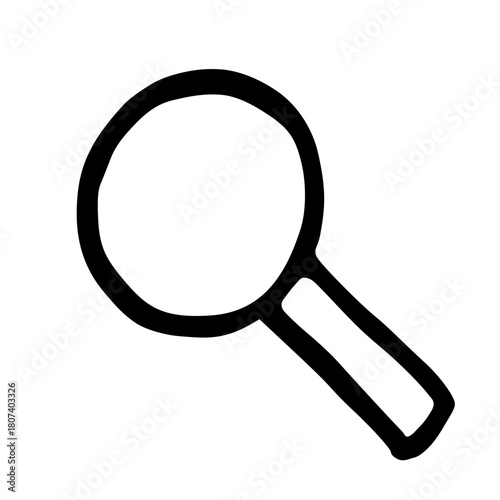 magnifying glass search find icon vector doodle isolated on white
