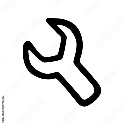 wrench settings tools repair outline doodle icon line