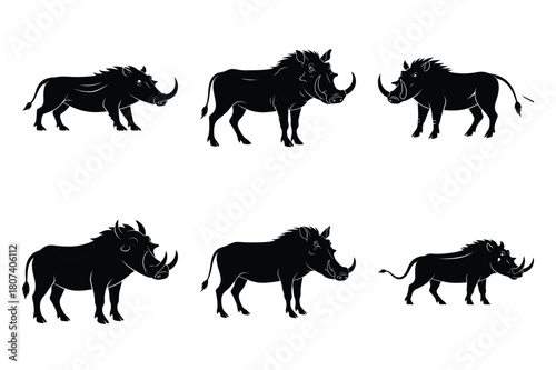 warthog of the modern vector silhouettes animals icon collection