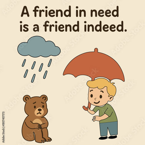 A friend in need is a friend indeed colorful vector with a background .