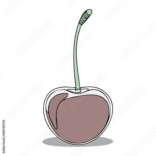 Watercolor Style Cherry Fruit Art