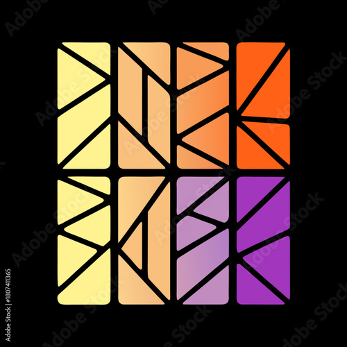 Geometric pattern with colorful triangles and rectangles on a creating a modern and eyecatching design for various creative projects
