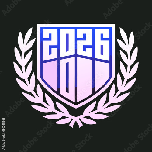 Mark the year 2026 with this unique emblem, ideal for events, invitations, and commemorative designs, representing a future filled with opportunities and achievements