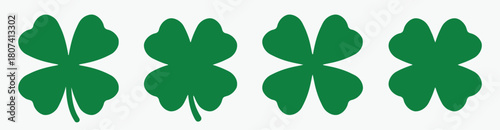 clover, four leaf, luck, lucky, symbol, green, nature, plant, leaf, silhouette, shape, pattern, repetition, symmetry, isolated, white background, good luck, fortune, shamrock, spring, celebration, des