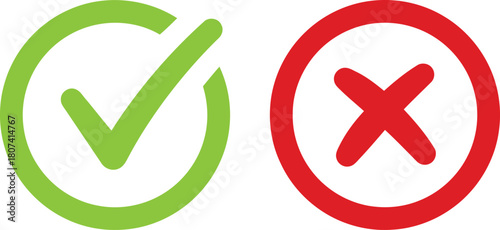 checkmark, cross, yes, no, correct, incorrect, right, wrong, approved, rejected, accept, decline, symbol, icon, graphic, design, green, red, circle, validation, confirmation, decision, choice, agreeme