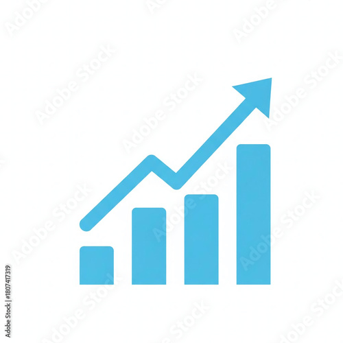 Free Download Growing bar graph with arrow a simple flat vector illustration isolated on white background for business presentation and infographic - GFXLoad