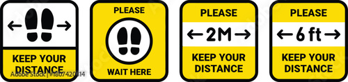 graphic, footprint, warning, symbols, public, distancing, design, manage, colors., arrow, circle, description:, safety., sign, symbol, spaces, social, display, vector, arrows, rectangular, distance, c