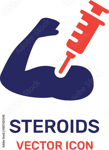 graphic, medical, blue, design, bodybuilding, description:, into, symbol, steroids, vector, icon, category:, needle, injection, element, below, (97), white, anabolic, strength, bicep