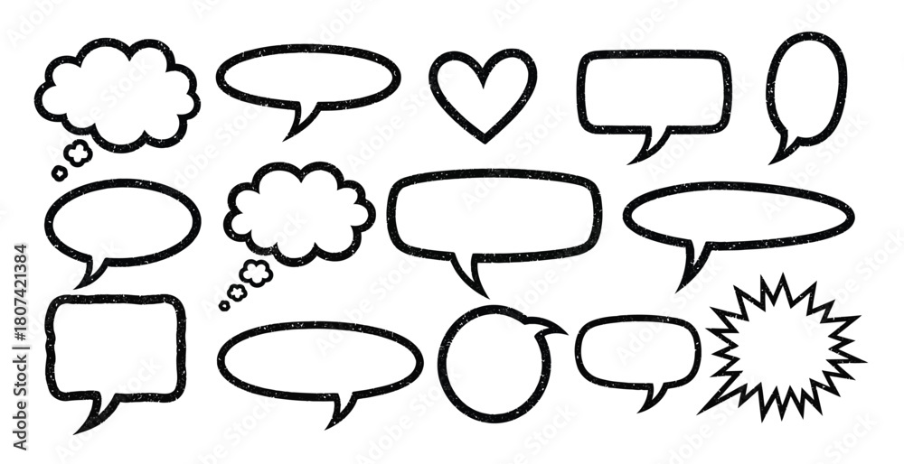 Fototapeta premium set of comic speech bubbles