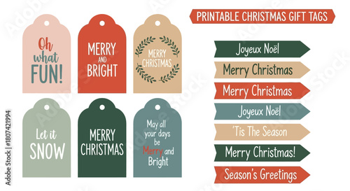 Printable Christmas Gift Tags for Festive Packaging and Presents