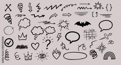 vector set of calligraphic design elements