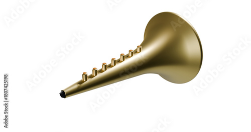 Photography Trumpet golden isolated on a transparent background