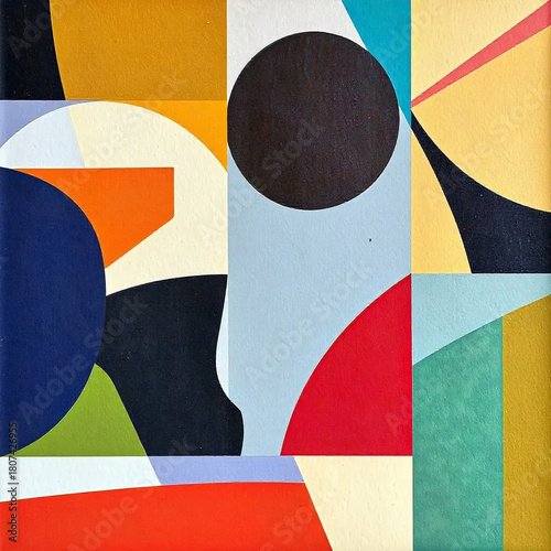 Artistic illustration. Modern abstraction, colored geometry