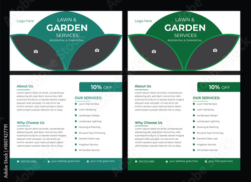 social media flyer template enhances your garden services' online presence. It is perfect for promoting landscaping This editable social media flyer template enhances your garden services' online pres