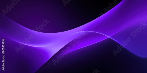 Abstract flowing purple waves with soft light on a dark background 70 characters