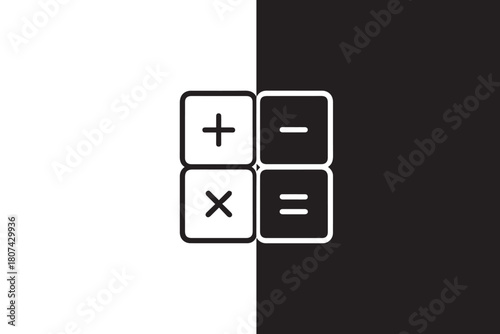 calculator symbol four quadrants plus minus multiply equals educational icon