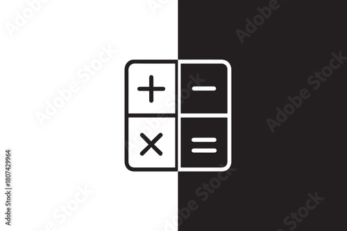 calculator icon divided quadrants showing plus minus multiply equals symbol