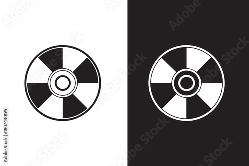 radiation circular hazard symbol icon black white contrast design