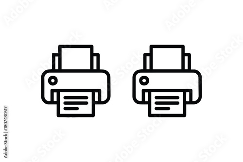 printer illustration monochrome printer icon showing sheets and button