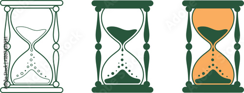 Time is running out hourglass illustration with different styles and colors presentation concept