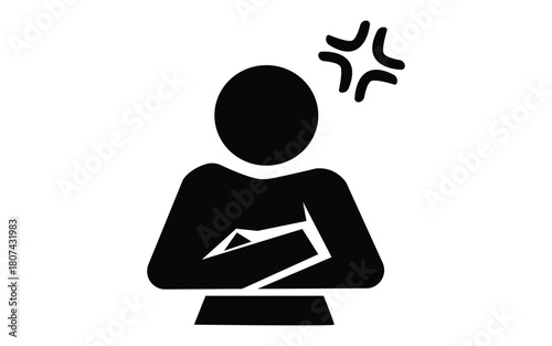 Angry person crossed arms negative emotion bad temper problem frustration
