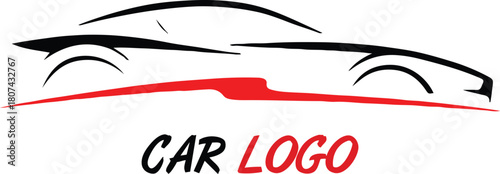 automotive brand mark with speed line for motor service business