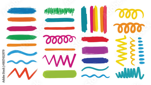 set of watercolor paint brush strokes