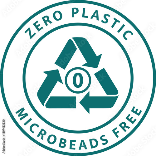 Zero Plastic and Microbeads Free Icon Symbolizing Environmental Consciousness and Sustainable Product Packaging for a Greener Future with a Focus on Minimal Impact