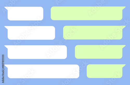 Text balloons chat speech bubbles message messaging vector green white