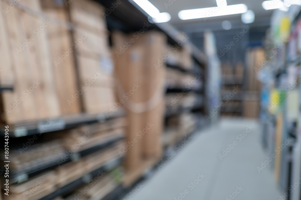 Obraz premium DIY資材売り場のソフトフォーカス背景