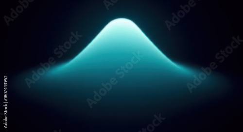 Abstract blue light Gaussian distribution curve against dark background concept