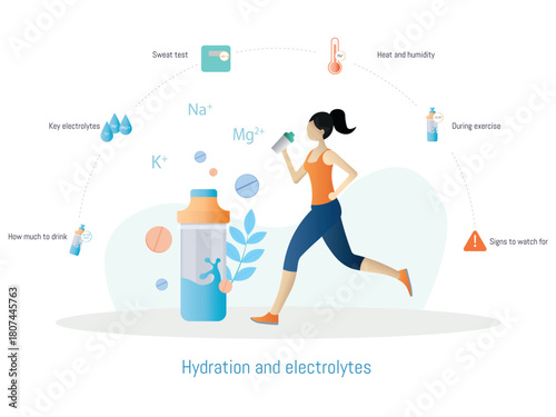 Runner hydrating with electrolytes during sports exercise