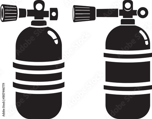 Two scuba diving air tank silhouettes