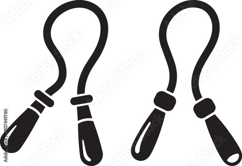 Two jump rope silhouettes for fitness