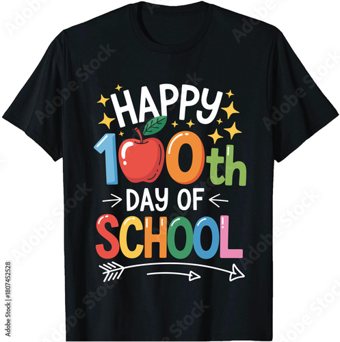 100 Days of School T-Shirt Design, 100th Day School Celebration Vector, Funny 100 Days Smarter T-Shirt, Kids 100 Day Milestone Graphic, School Teacher 100th Day SVG, Classroom 100 Days of Learning Shi