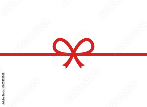 A bow knot made with thin string, ribbon, or cord tied in simple loops, serving as a decorative rope or lace element in design, perfect for festive gift package decoration, shown as a flat vector
