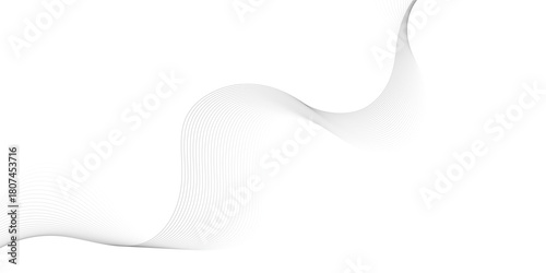 Abstract wave element for design. Digital frequency track equalizer. Stylized line art background. Vector illustration. Wave with lines created using blend tool. Curved wavy line, smooth stripe.