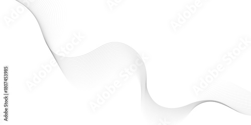 Abstract wave element for design. Digital frequency track equalizer. Stylized line art background. Vector illustration. Wave with lines created using blend tool. Curved wavy line, smooth stripe.