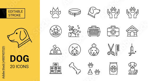Dog Icons A Comprehensive Line Art Collection for Pet Lovers and Professionals