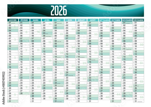 2026 Calendar - French holidays included