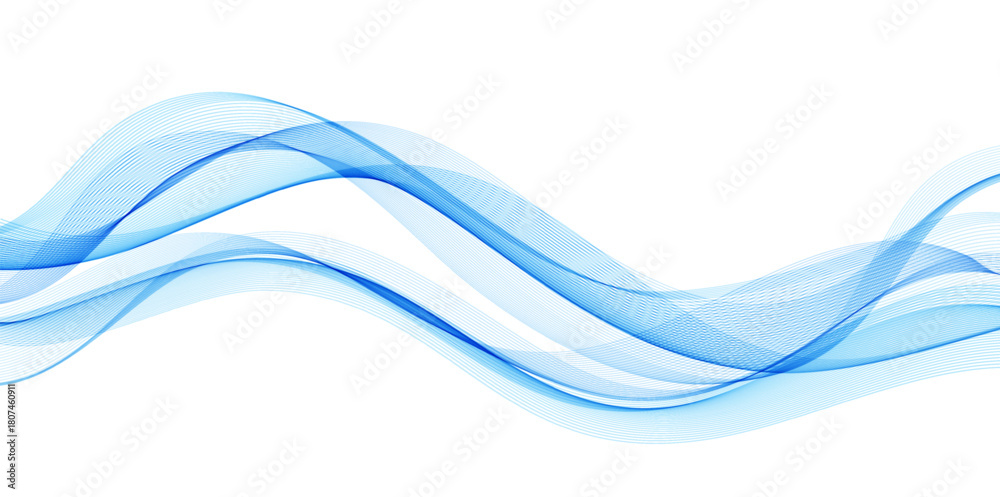 Obraz premium Abstract Background, Transparent Waved Lines. Soft Blue Smoke Wave BG. Colorful Gradient Flowing Wavy Lines. Vector illustration.
