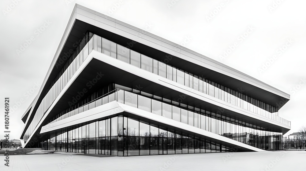 Obraz premium Modern urban architecture features a steel bridge connecting tall glass office buildings in the city of London under a blue sky