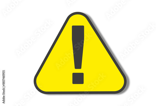 Warndreieck mit einem Ausrufezeichen in Gelb, Vektorzeichnung,