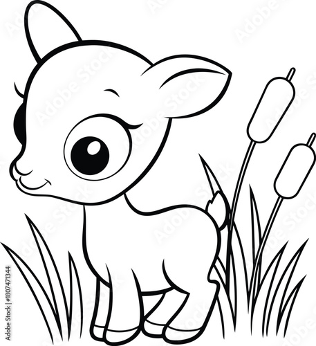 Cute baby deer drawing for kids