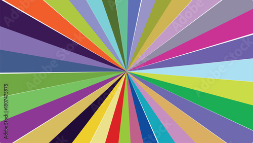 Abstract Radiating Colorful Beams Bursting From a Central Point Illustration Graphic Design