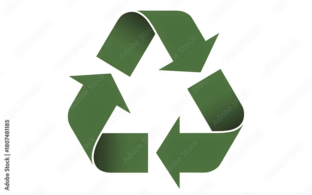 Fototapeta premium Green Recycling Symbol Isolated on White