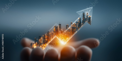 成功への上昇トレンドを示すビジネスコンセプト