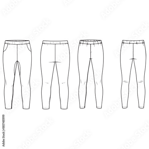 Leggings pants technical fashion vector