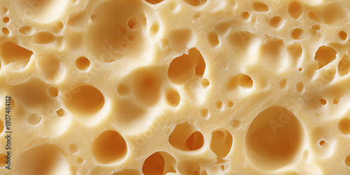 Seamless pattern showcasing the texture of Swiss cheese